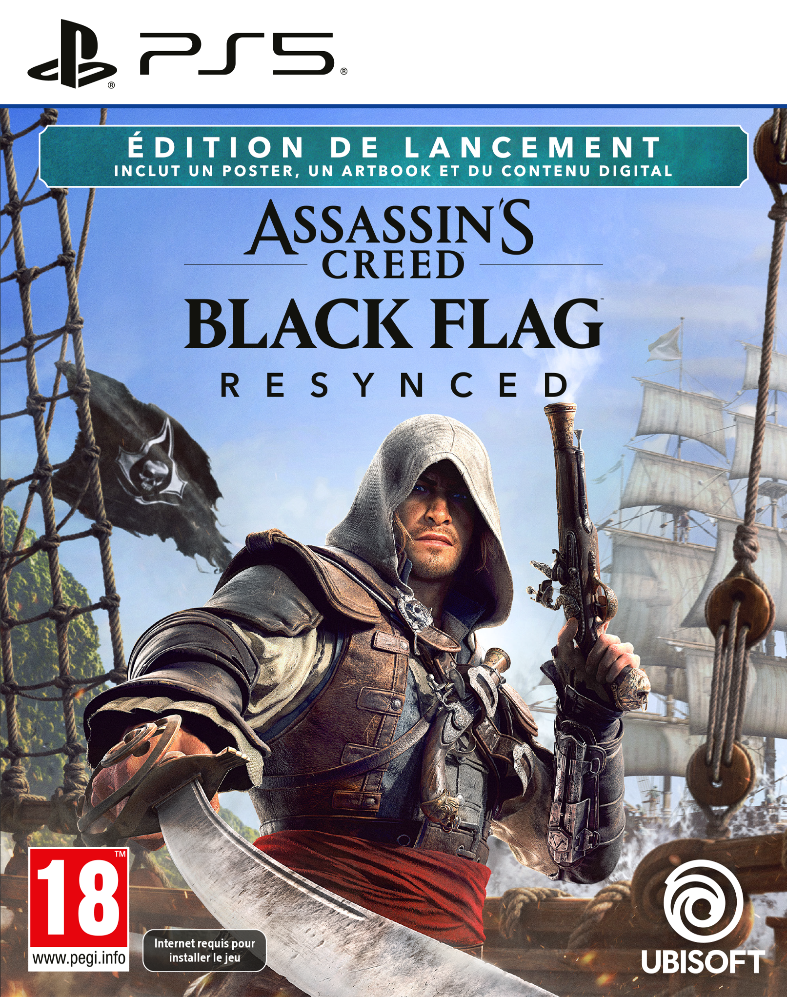 Jaquette PS5 d’Assassin’s Creed Black Flag Resynced avec Edward Kenway