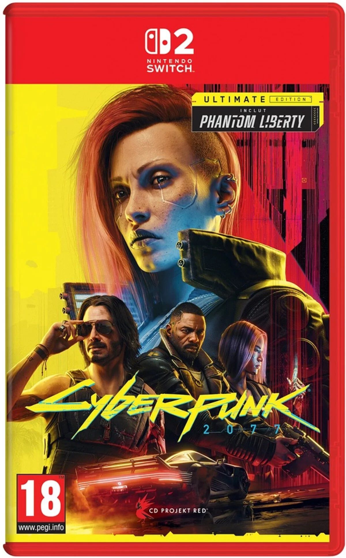 Boîtier Nintendo Switch 2 de Cyberpunk 2077 Ultimate Edition avec la mention Phantom Liberty inclus