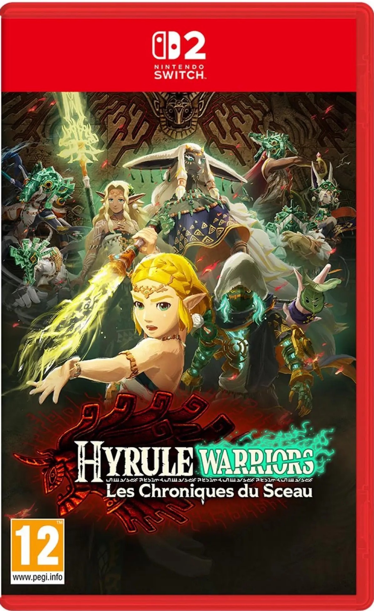 Jaquette Nintendo Switch 2 de Hyrule Warriors Les Chroniques du Sceau avec Zelda au premier plan